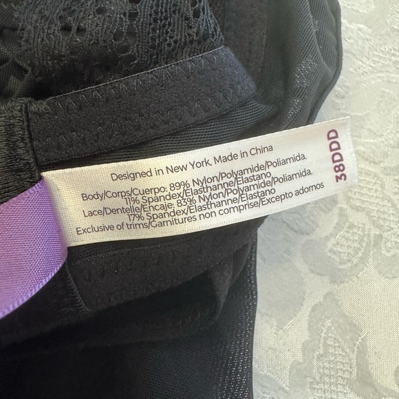 Adore Me Babydoll Neglige Black Size 38DDD Chiffon Sheer Lace Underwire Sexy New - Picture 10 of 10